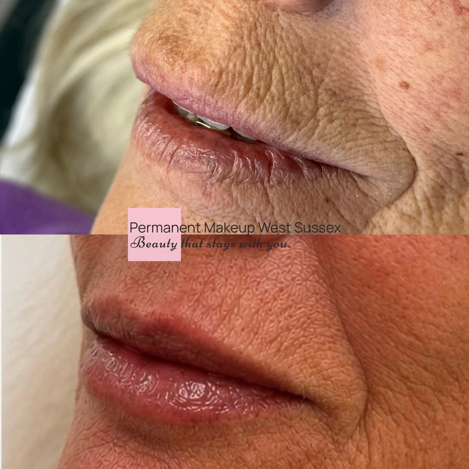 Lip blush before and after result